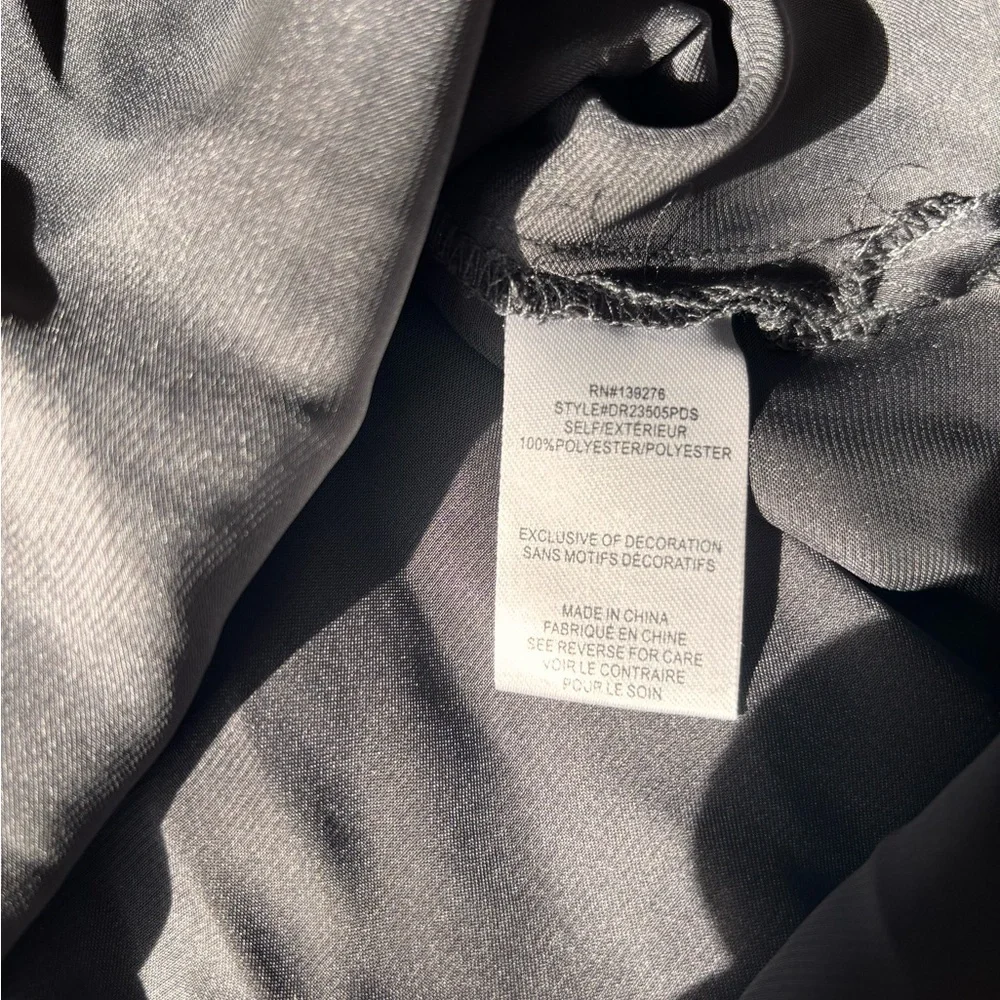 DR2 Satin Puff Sleeve Blouse Black Gray Size M Workwear Top - Picture 9 of 12